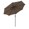 300cm Patio Umbrella with Push Button Tilt Crank Handle and 8 Sturdy Ribs-Brown