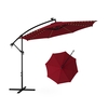 303 CM Solar-Powered Patio Offset Umbrella with 112 LED Lights-Red