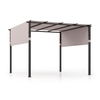 305 x 305 cm Flat Top Pergola with Retractable Canopy and Heavy-duty Metal Frame-Grey