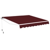 3.6 x 3 m Patio Retractable Awning with Manual Crank Handle-Wine