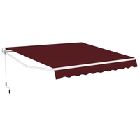 3.6 x 3 m Patio Retractable Awning with Manual Crank Handle-Wine