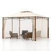 360 x 300cm Outdoor Patio Gazebo Metal Frame Soft Top Tent with Netting-Beige