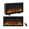 36"/91cm Linear Electric Fireplace with Log and Crystal Decor and Remote Contro-91 cm