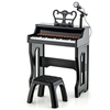 37-Key Electronic Piano Keyboard with Adjustable Microphone-Black