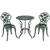 3pcs Aluminium Bistro Dining Table Set with Roses Design