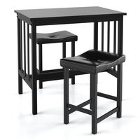 3PCS Kitchen Bar Set for Indoor Dining with 1 dining table and 2 chairs