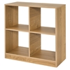 4-cube Wooden Storage Cabinet with Anti-Toppling Device-Natural