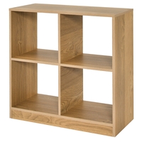 4-cube Wooden Storage Cabinet with Anti-Toppling Device-Natural