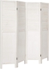 4 Panel Folding Room Divider for Home-White