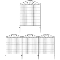 4 Panels Folding Iron Decorative Garden Fence Interlockable