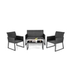 4 Pieces Wicker Patio Furniture Set with Quick-Drying Foam