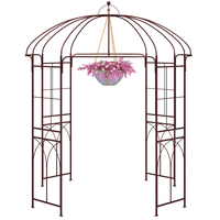 4-Sided Metal Birdcage Shape Garden Arch for Patio Lawn Wedding-Bronze