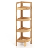 4 Tier Bamboo Corner Shelf for Bathroom Living Room Balcony-Natural