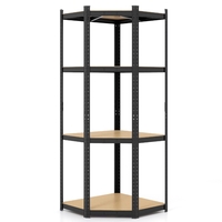 4-Tier Corner Shelving Unit 720KG Heavy Duty for Warehouse Pantry Shed and Kitchen-Black