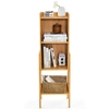 4 Tier Free Standing Tall Bamboo Bookshelf with Legs 