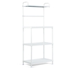 4-Tier Microwave Oven Shelf with Foot Pads and Adjustable Height-White