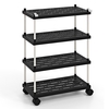 4-Tier Slim Storage Cart with Lockable Wheels-Black