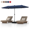 400cm Double-sided Patio Umbrella with Solar Lights-Navy