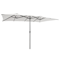 4.3 m Double-Sided Patio Umbrella with Crank Handle-Beige