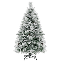4.5 FT Artificial Xmas Tree with Pine Needles,  LED Lights and Pinecones