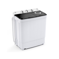 4.5kg Portable Washing Machine Twin Tub Laundry Washer with Drain Pump-Black
