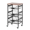 4/5-Tier Kitchen Storage Cart with Wooden Top and DIY Chalk Labels-4-Tier