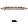 450CM Double Sided Outdoor Umbrella Twin Size with Crank Handle-Beige