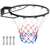 45/38 cm Heavy Duty Basketball Rim with All Weather Net and Mounting Hardware-Black-45 cm