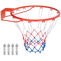 45/38 cm Heavy Duty Basketball Rim with All Weather Net and Mounting Hardware-Orange-45 cm
