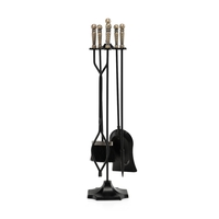5-Piece Fireplace Tool Set with Ergonomic Handle