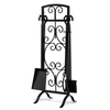 5-Piece Fireplace Tool Set with Tong,  Brush,  Shovel,  Poker,  Stand