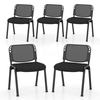5 Piece Modern Stackable Upholstered Armless Conference Reception Chair