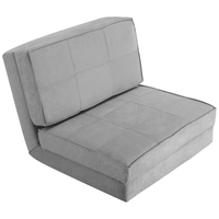 5-Position Adjustable Convertible Flip Chair with Ergonomic Back Support-Grey