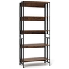 5-Tier 157cm Tall Etagere Bookcase with Adjustable and Tiltable Shelves-Rustic Brown