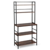 5-Tier Kitchen Bakers Rack with Hutch-Rustic Brown