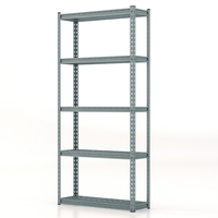 5-Tier Metal Shelving Unit with Anti-slip Foot Pad for Warehouse Kitchen-Grey