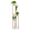 5-Tier Modern Tall Metal Plant Stand for Balcony Living Room Yard-White & Golden