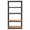 5-Tier Storage Rack with Boltless Shelving and Adjustable Shelves-Black