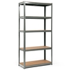 5-Tier Storage Rack with Boltless Shelving and Adjustable Shelves-Grey