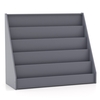 5-Tier Wooden Toddler Book Shelf Stand with Deep Compartments-Grey