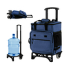 50-Can Large Rolling Cooler with Adjustable Handle and Bottom Plate-Dark Blue