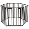 6-Panel Baby Pet Safety Playpen with Walk Through Door-Black