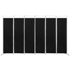 6-Panel Room Divider with Adjustable Foot Pads-Black