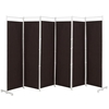 6-Panel Room Divider with Adjustable Foot Pads-Coffee