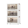 60 Gal Storage Bins with Lid 3-Tier Stackable Storage Boxes-White