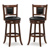 65/74 cm Swivel Bar Stool Set of 2 with Curved Backrest-25 Inches