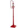 68 Inch Christmas Lamp Post with Sound-Activated Snow Globe Lantern-Red