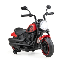 6V Kids Ride On Motorcycle with Training Wheels and Headlight for Toddlers-Red