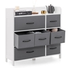 7-Drawer Dresser with 2 Large Fabric Bins and 5 Medium Bins-White