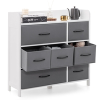 7-Drawer Dresser with 2 Large Fabric Bins and 5 Medium Bins-White